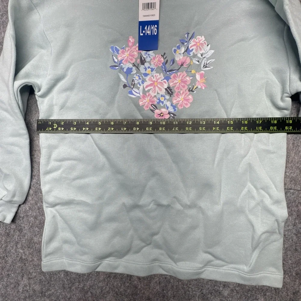 BCBG Girls 2pc Set Pale Aloe Sweatshirt Floral Leggings Size L 14/16 1628977 NEW